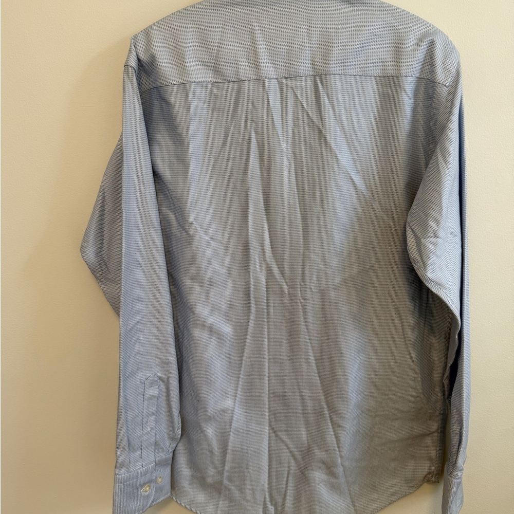 Andrew Fezza Pale Blue Micro-Check Button-Up Dress Shirt - Picture 2 of 8